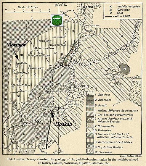 H.L. Chhibber Burma Map and Mawsitsit Deposits.