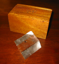 Optical Quality Iceland Spar Calcite with Box Carved by Leif Karlsen.